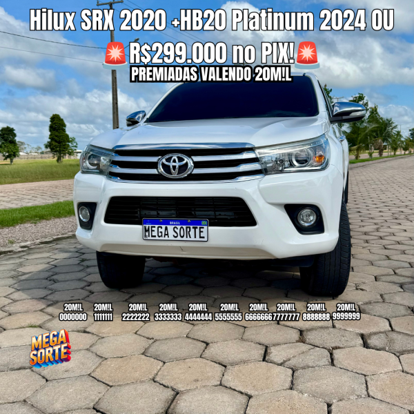 🚘 Hilux SRX 2020 + HB20 Platinum 2024 OU 💰 R$299.000 no PIX!